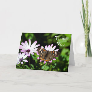 Buckeye Butterfly op paars Dank u Bedankkaart