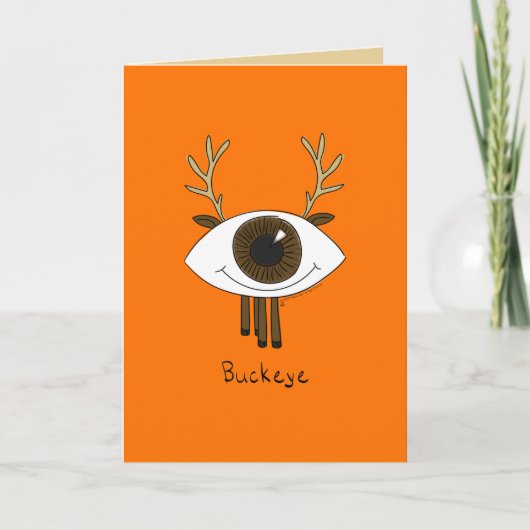 Buckeye - Eyeball Buck Deer Hunter Wenskaart Kaart (Voorkant)