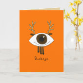 Buckeye - Eyeball Buck Deer Hunter Wenskaart Kaart (Gele Bloem)