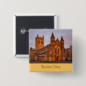 Buckfast Abbey op Sunset Vierkante Button 5,1 Cm (Voorkant /achterkant)