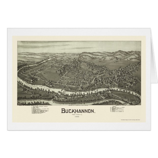 Buckhannon, carte panoramique de WV - 1900 (Devant horizontal)