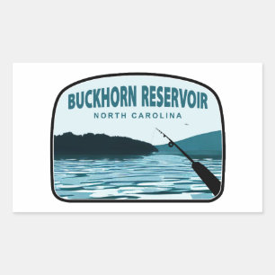 Buckhorn Reservoir North Carolina Gevist Rod Rechthoekige Sticker
