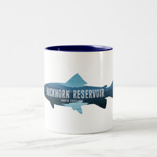 Buckhorn Reservoir North Carolina Vis Tweekleurige Koffiemok
