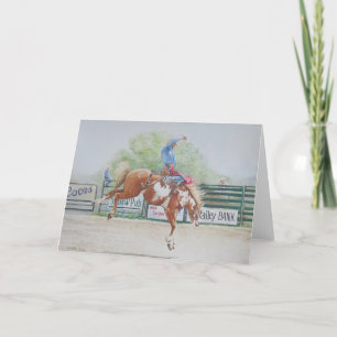 Bucking Bronc Rodeo Horse Art Note Card Bedankkaart