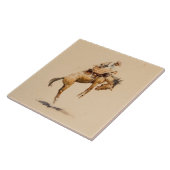 Bucking Bronco door Edward Borein Tegeltje (Zijkant)