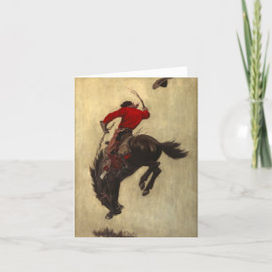 Bucking Bronco door Newell Convers Wyeth Bedankkaart