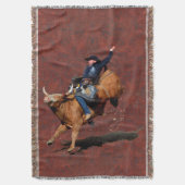 Bucking Bronco en Rodeo Cowboy Throw Blanket Deken (Voorkant Verticaal)