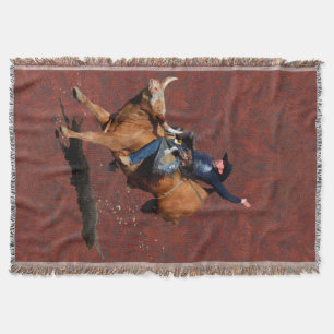 Bucking Bronco en Rodeo Cowboy Throw Blanket Deken