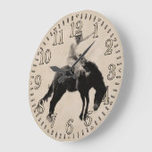 Bucking Bronco Rodeo Cowboy Grote Klok (Hoek)
