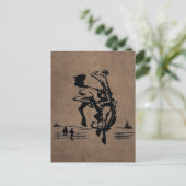 Bucking Bronco Rodeo Leather Briefkaart (Staand voorkant)