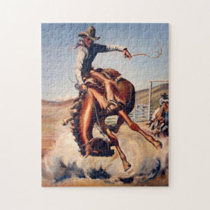 "Bucking Bronco" Westerne kunst van Will James Legpuzzel