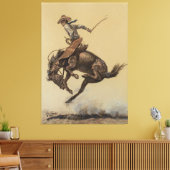 "Bucking Horse" Westerne kunst van Will James Canvas Afdruk (Insitu (Woonkamer))