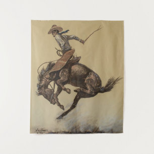 "Bucking Horse" Westerne kunst van Will James Wandkleed