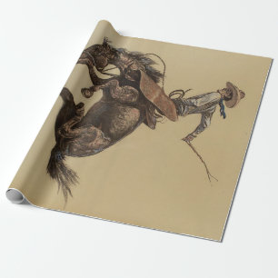 “Bucking Horse” Westerse kunst van Will James Cadeaupapier