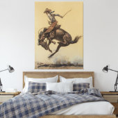 “Bucking Horse” Westerse kunst van Will James Canvas Afdruk (Insitu (Slaapkamer))