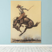 “Bucking Horse” Westerse kunst van Will James Canvas Afdruk (Insitu (Houten vloer))