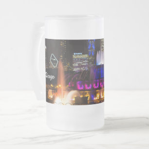 Buckingham Fontaine Chicago Frosted Glass Beer Mug