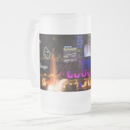 Buckingham Fontaine Chicago Frosted Glass Beer Mug (Devant gauche)