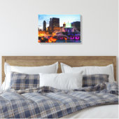 Buckingham Fountain Lit bij nacht Canvas Afdruk (Insitu (Slaapkamer))