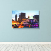 Buckingham Fountain Lit bij nacht Canvas Afdruk (Insitu (Houten vloer))