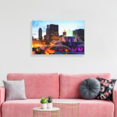 Buckingham Fountain Lit bij nacht Canvas Afdruk (Insitu (Woonkamer))