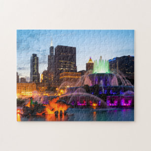 Buckingham Fountain Lit bij nacht Legpuzzel
