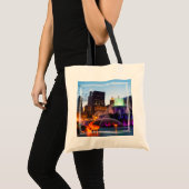 Buckingham Fountain Lit bij nacht Tote Bag (Voorkant (product))