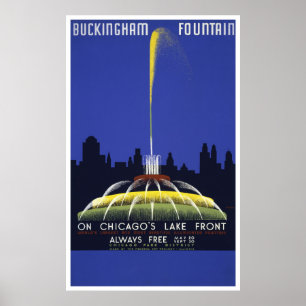 Buckingham Fountain WPA-Poster Poster