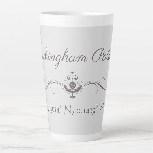 Buckingham Palace Latitude en Lengtegraad Latte Mok (Voorkant)