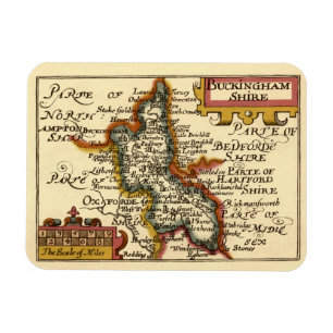Buckinghamshire County England Oude antiquarische  Magneet