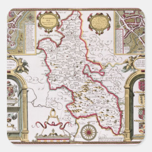 Buckinghamshire, gegraveerd door Jodocus Vierkante Sticker