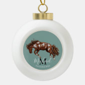 Buckingpaard Keramische Bal Ornament (Voorkant)