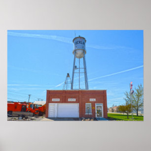 Bucklin, Kansas, Stadhuis en Watertoren Poster