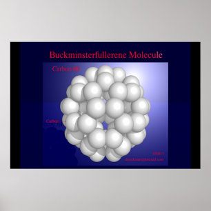 Buckminsterfullerene Molecule (afdruk) Poster