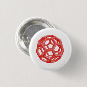 Buckminsterfullerene Molecule (Rood) Ronde Button 3,2 Cm (Voorkant /achterkant)
