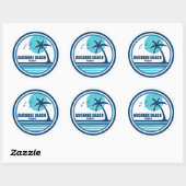 Buckroe Beach Virginia palmbomen Ronde Sticker (Vel)