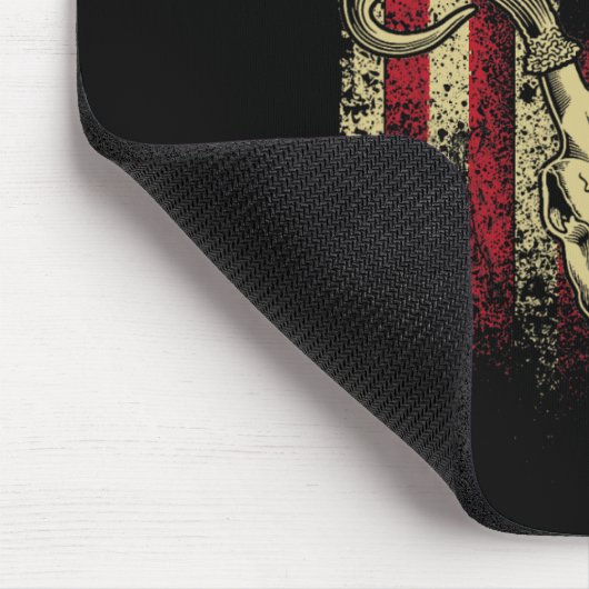 Bucks gewei en schedel op een Amerikaanse vlag her Muismat (Hoek)