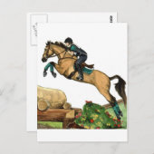 buckskin big leap xc HORSE ART Eventing Briefkaart (Voorkant / Achterkant)
