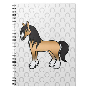 Buckskin Cartoon Gypsy Vanner Shire Paard Notitieboek