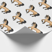 Buckskin Cute Cartoon Trotting Horse Pattern Cadeaupapier (Hoek)