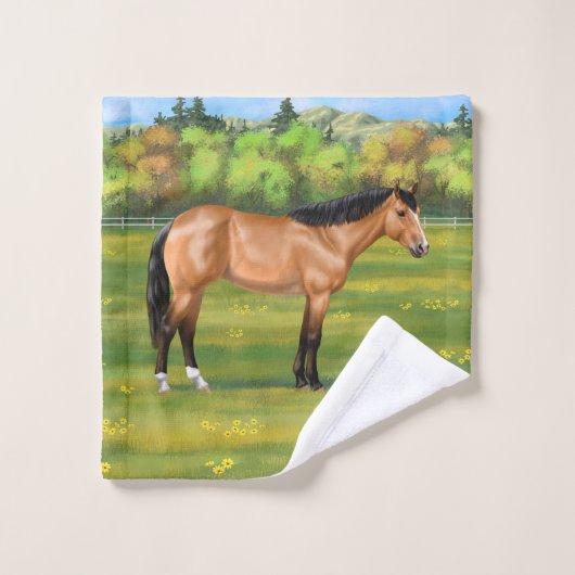 Buckskin Dun Quarter Horse Bad Handdoek (Wasdoekje)