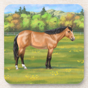 Buckskin Dun Quarter Horse Bier Onderzetter