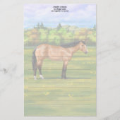 Buckskin Dun Quarter Horse Briefpapier (Voorkant)