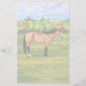 Buckskin Dun Quarter Horse Briefpapier (Achterkant)