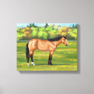 Buckskin Dun Quarter Horse Canvas Afdruk