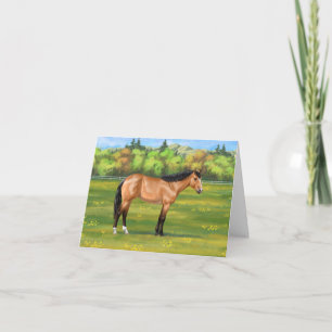 Buckskin Dun Quarter Horse Feestdagen Kaart