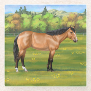 Buckskin Dun Quarter Horse Glazen Onderzetter