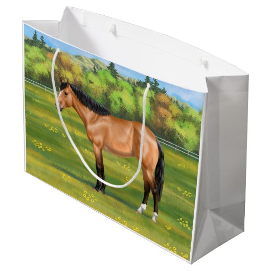 Buckskin Dun Quarter Horse Groot Cadeauzakje (Achterkant Gekanteld)