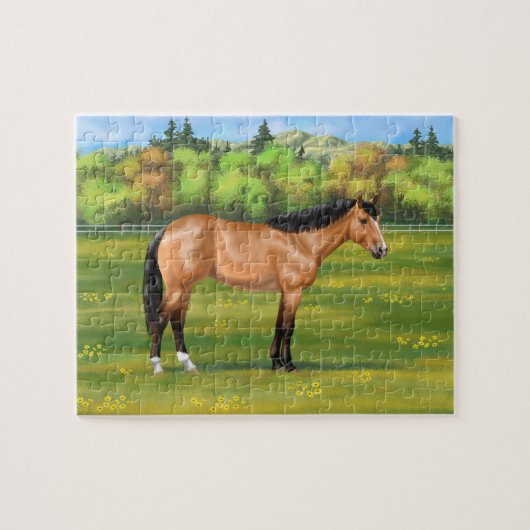 Buckskin Dun Quarter Horse Legpuzzel (Horizontaal)
