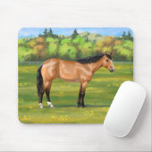 Buckskin Dun Quarter Horse Muismat (Met muis)